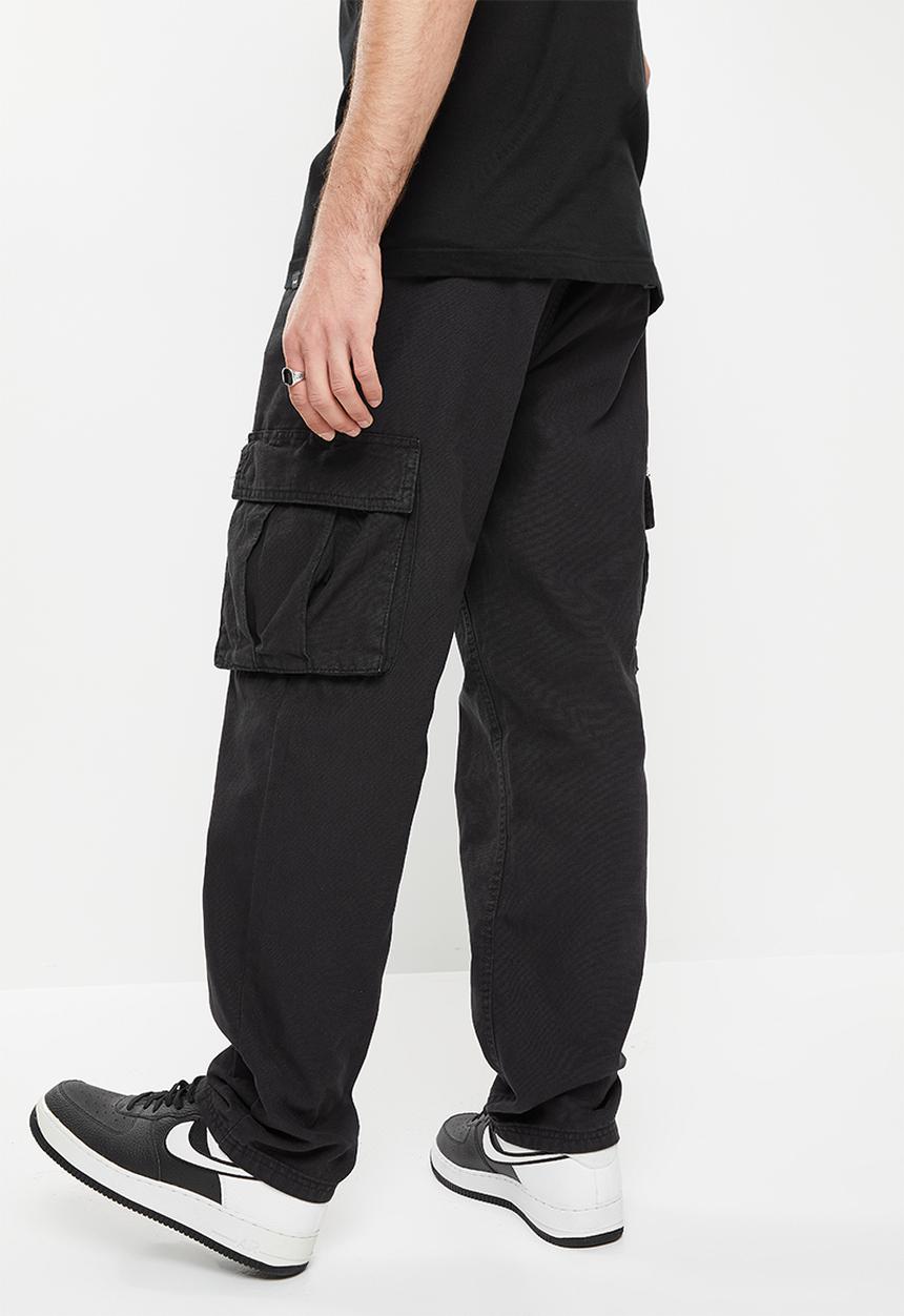 Factorie - Straight cargo pant - black