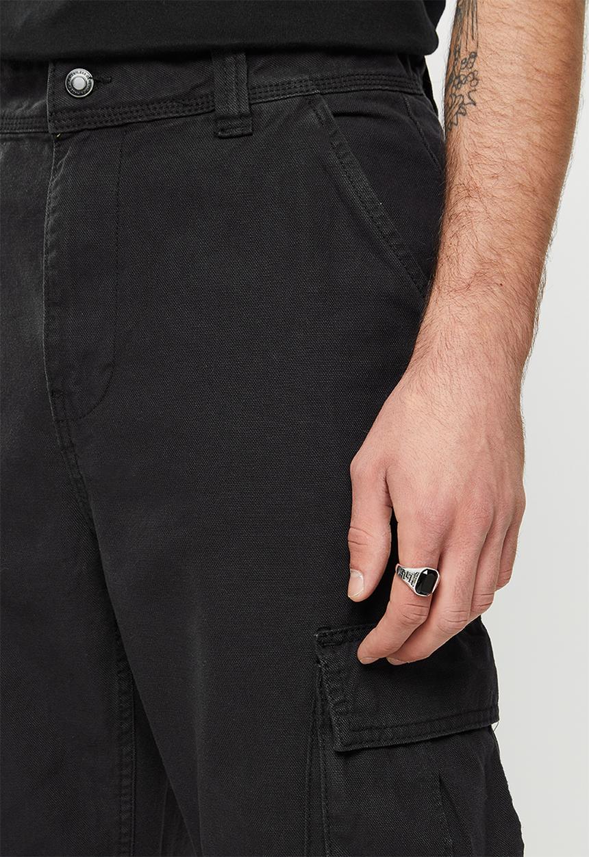 Factorie - Straight cargo pant - black