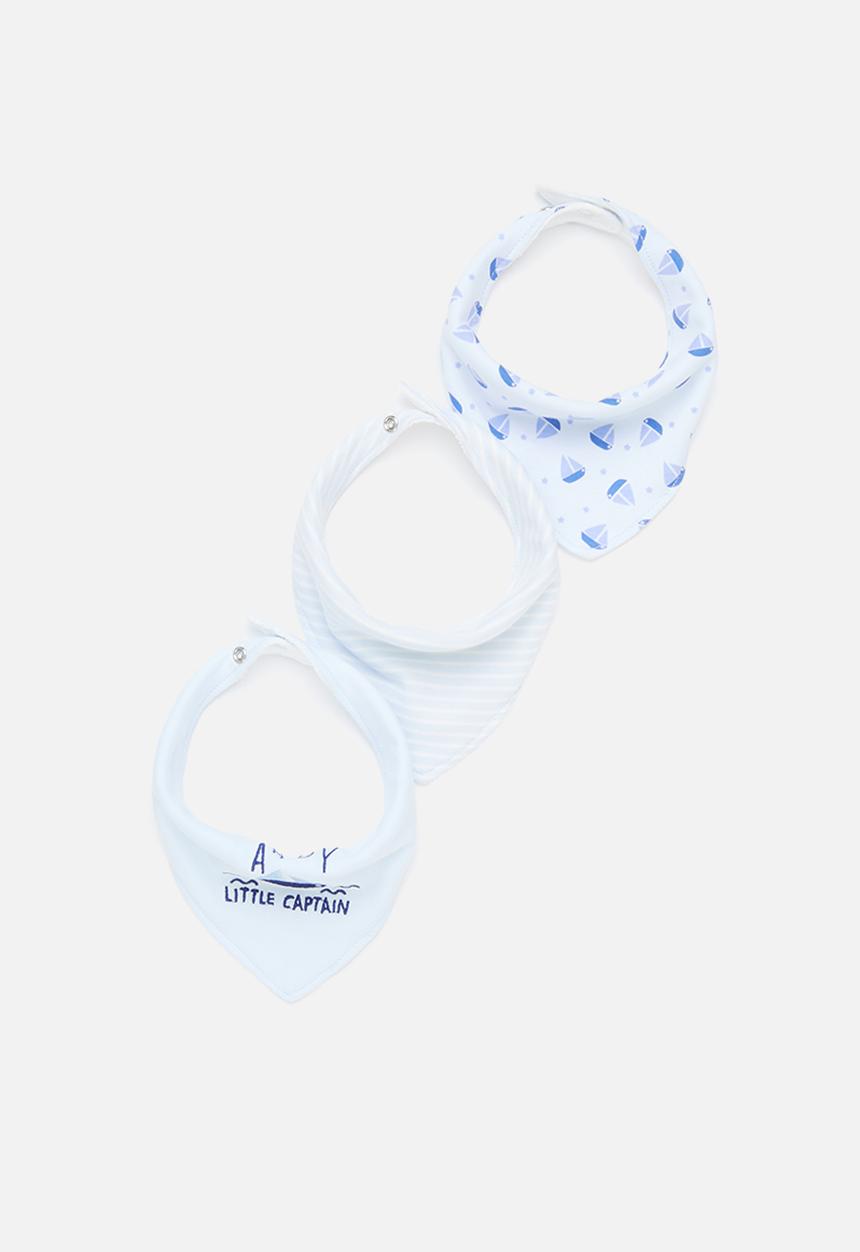 Pop Candy - Baby 3 pack bibs - blue