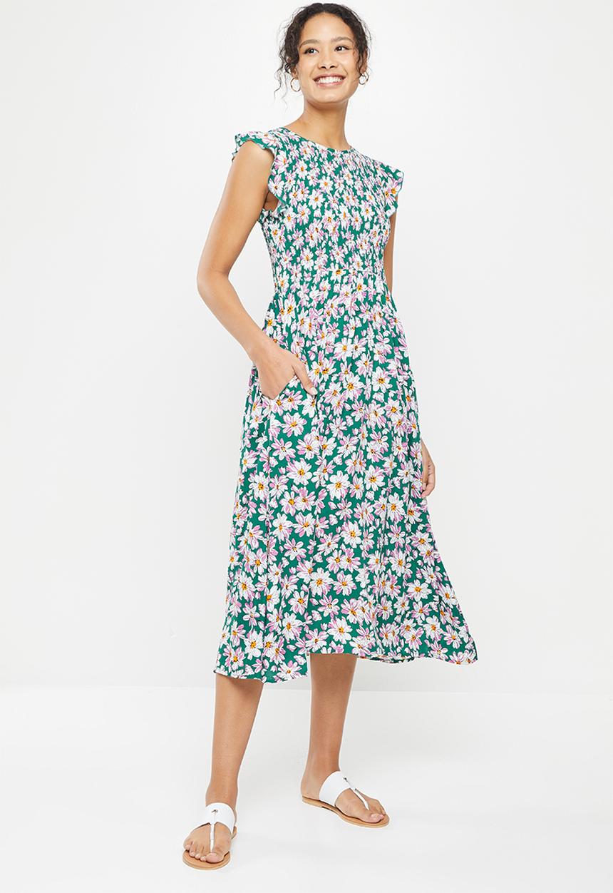 Stella Morgan - Daisy printed midi dress - teal