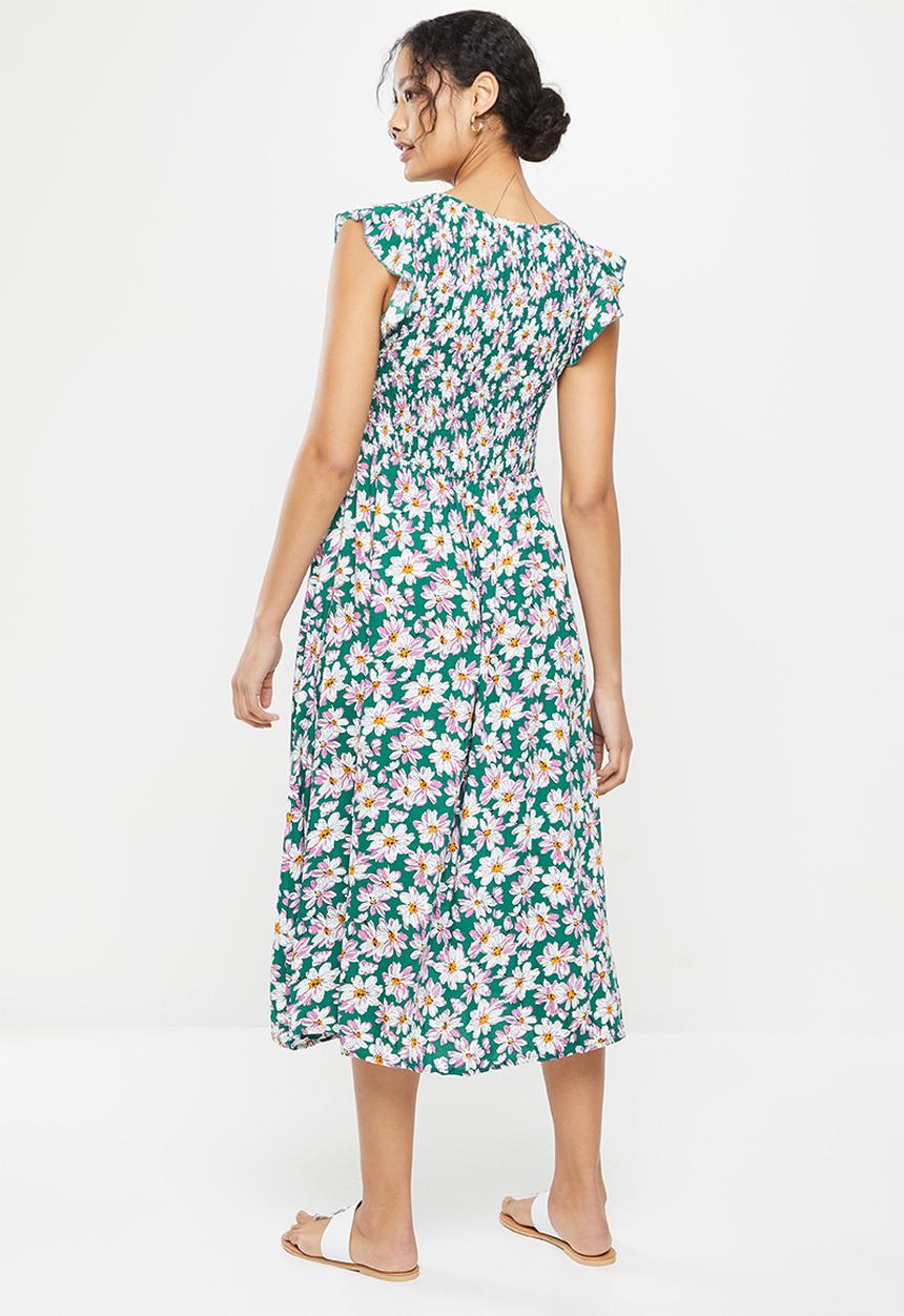 Stella Morgan - Daisy printed midi dress - teal