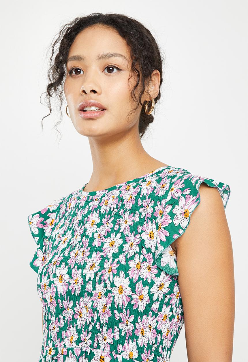 Stella Morgan - Daisy printed midi dress - teal