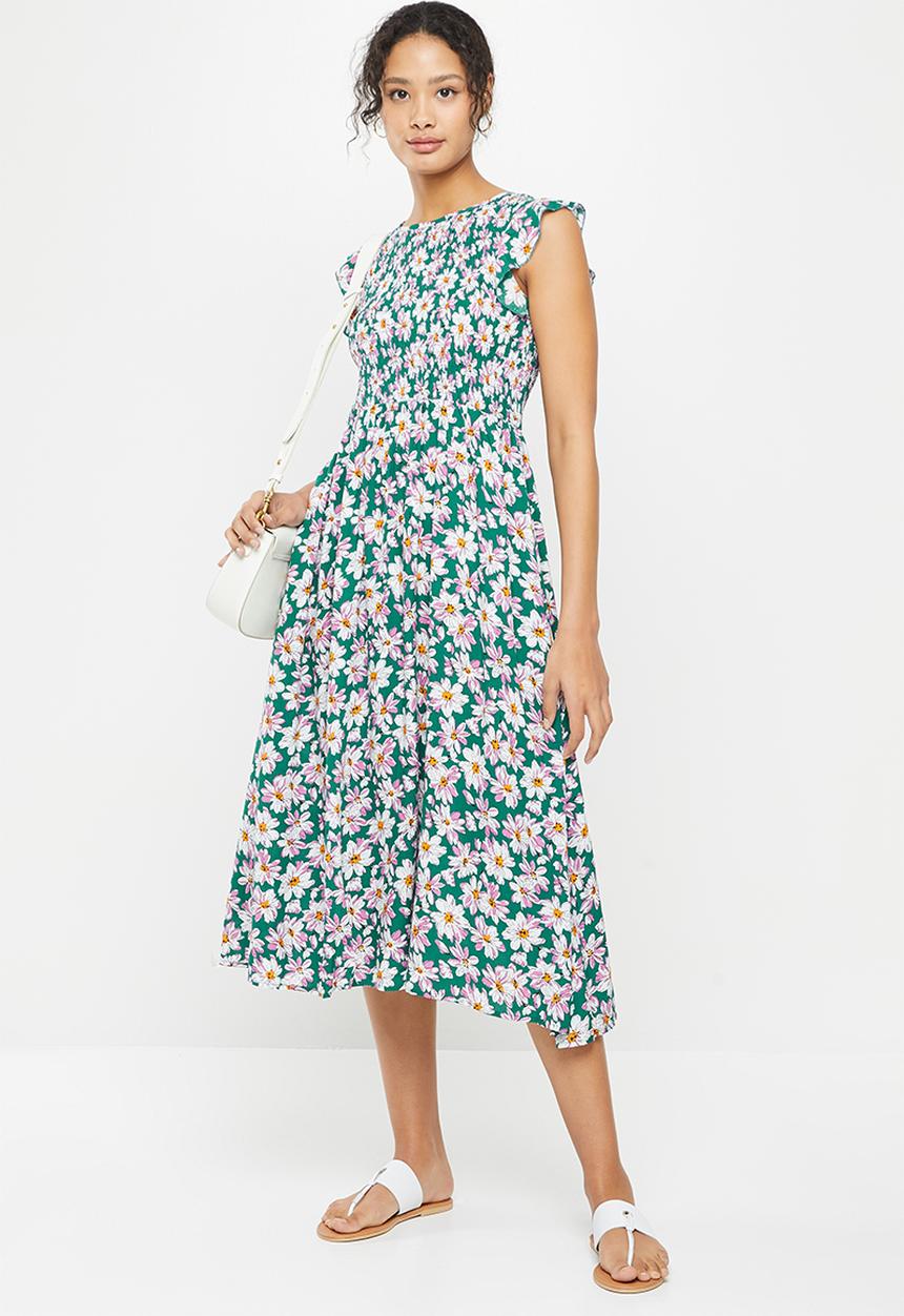 Stella Morgan - Daisy printed midi dress - teal