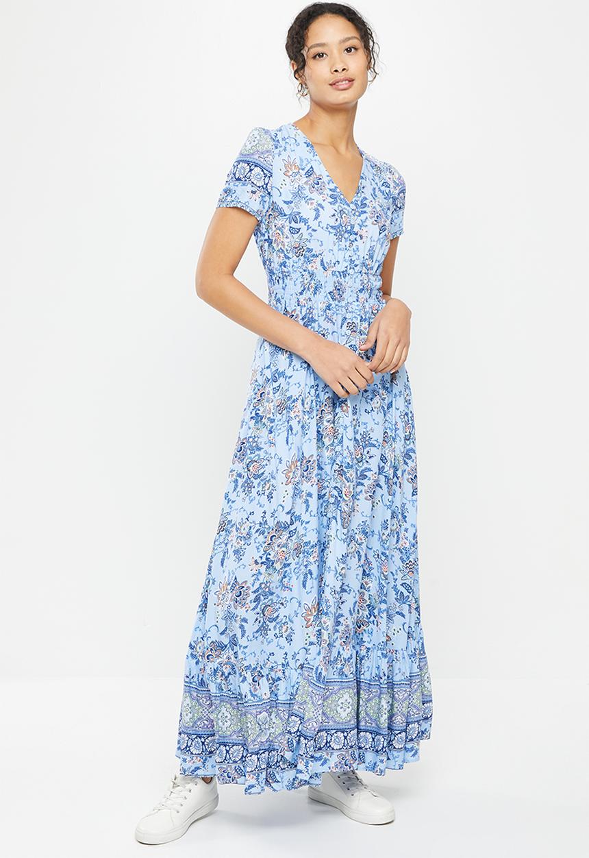 Stella Morgan - Floral printed maxi dress - blue
