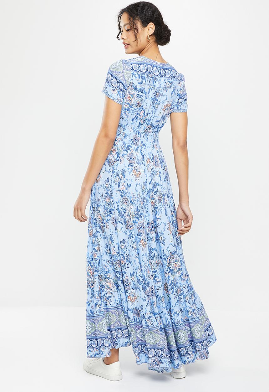 Stella Morgan - Floral printed maxi dress - blue