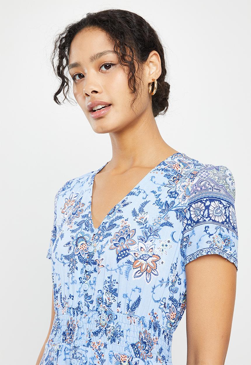 Stella Morgan - Floral printed maxi dress - blue