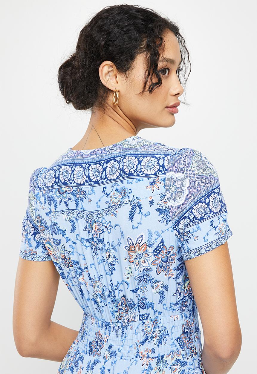 Stella Morgan - Floral printed maxi dress - blue