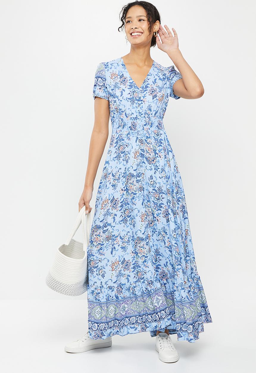 Stella Morgan - Floral printed maxi dress - blue