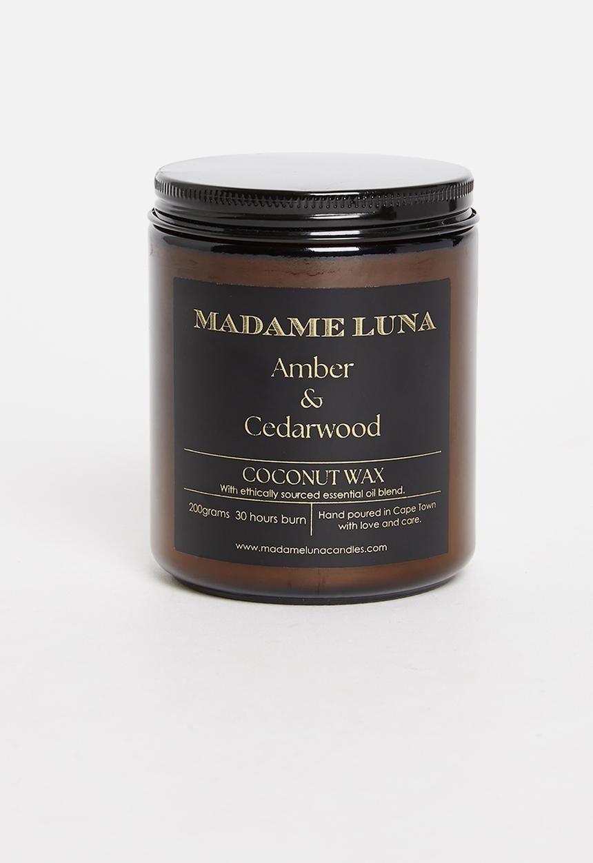 Madame Luna - Amber jar large coconut candle - amber & cedarwood
