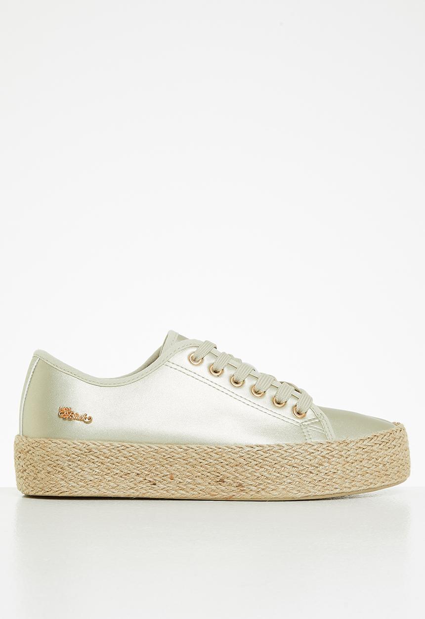 Miss Black - Quebec6 flatform espadrille sneaker - gold