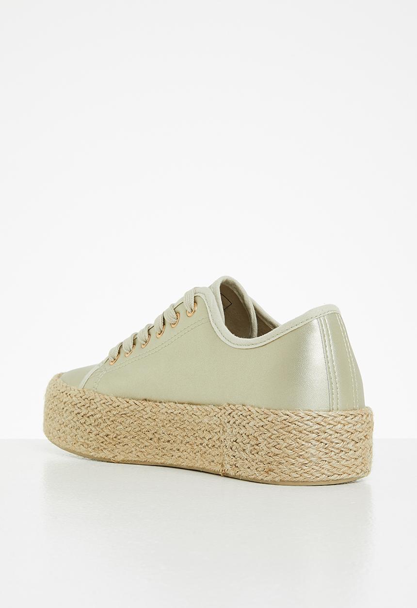 Miss Black - Quebec6 flatform espadrille sneaker - gold