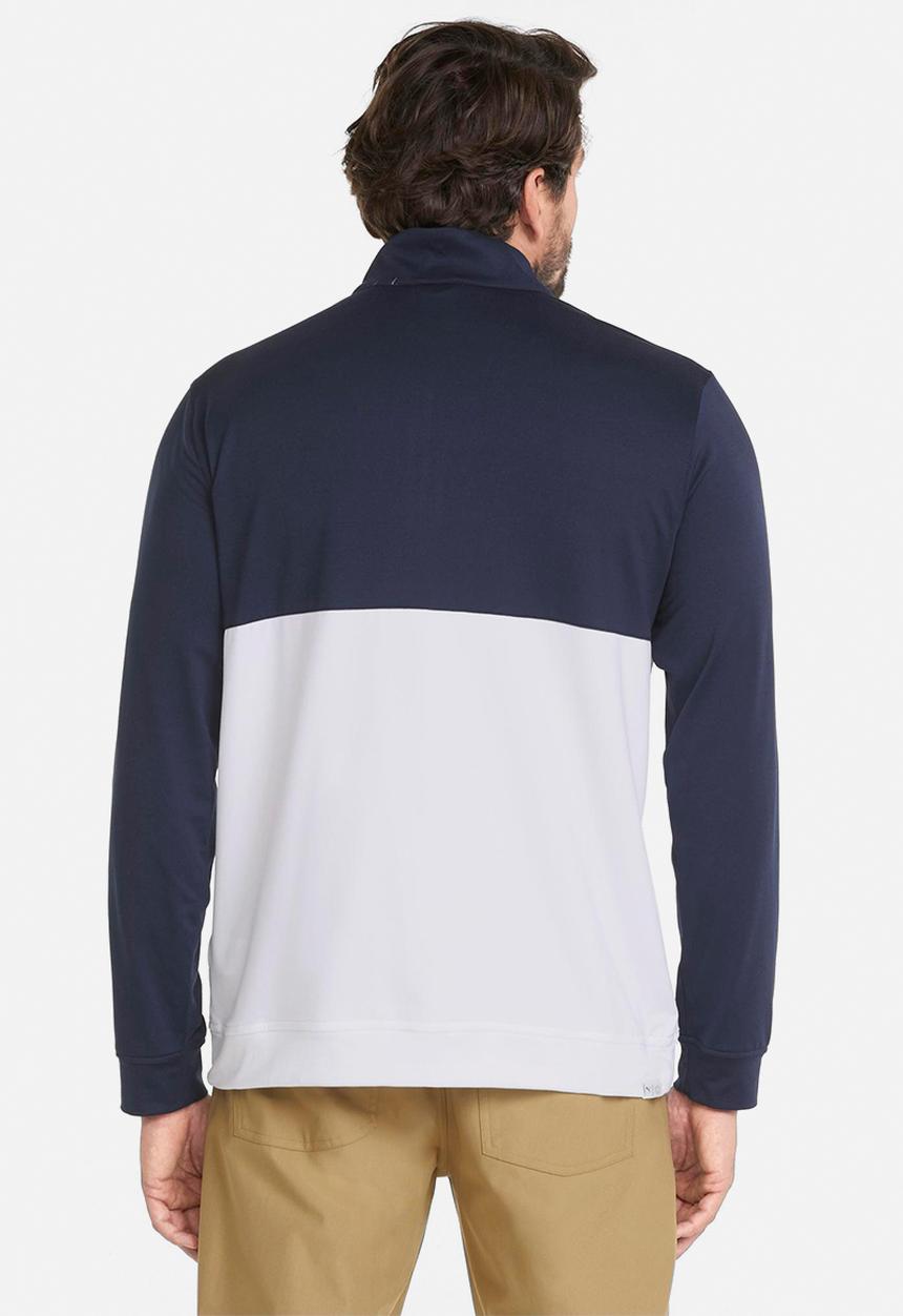 PUMA - Gamer Colourblock Quarter-Zip  Golf  - navy blazer & bright white