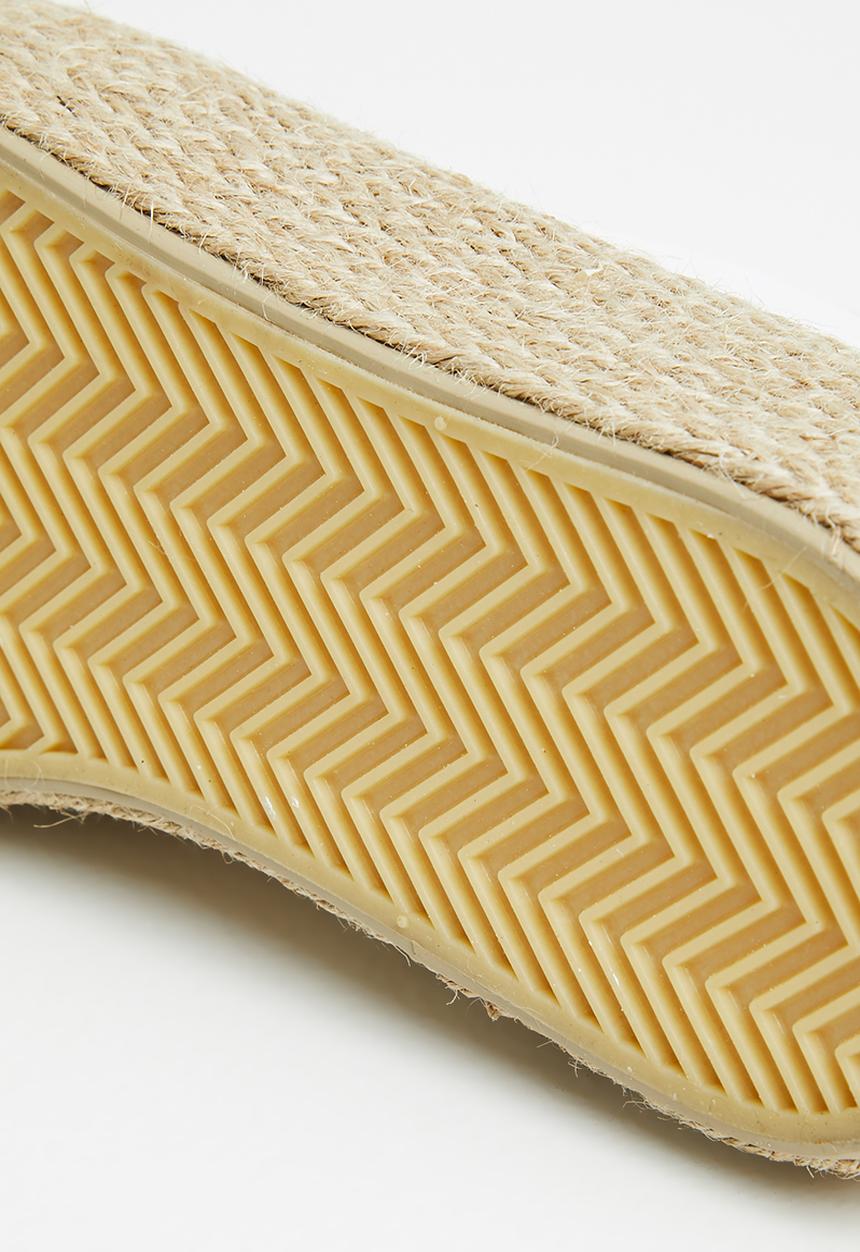 Miss Black - Quebec6 flatform espadrille sneaker - white