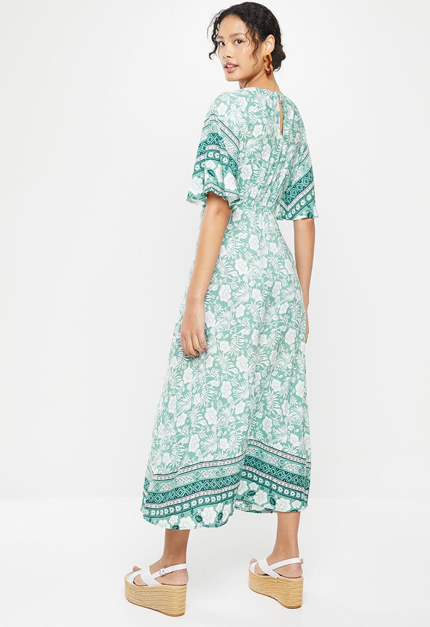 Stella Morgan - Border printed midi dress - Green