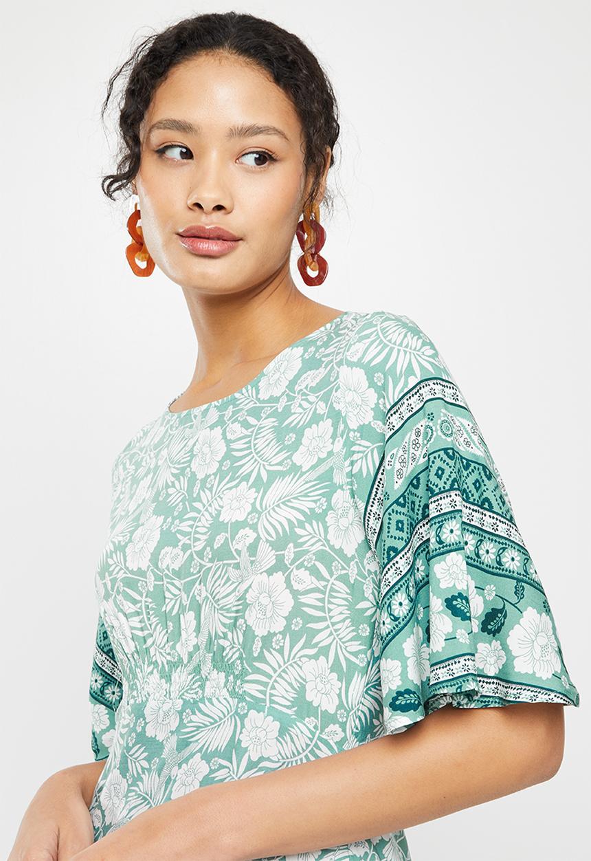 Stella Morgan - Border printed midi dress - Green