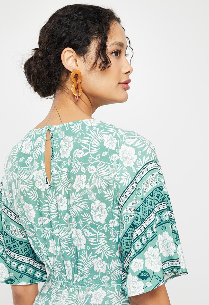 Stella Morgan - Border printed midi dress - Green