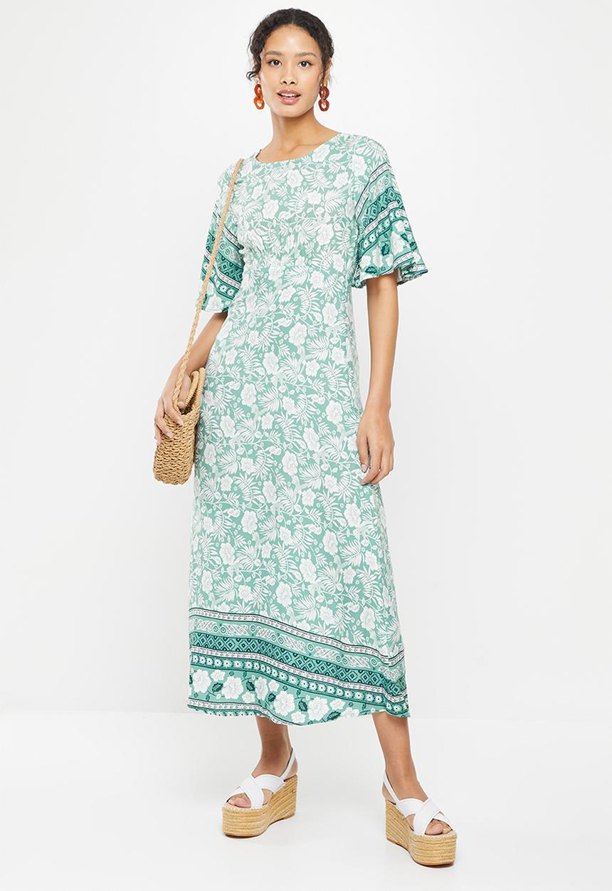 Stella Morgan - Border printed midi dress - Green