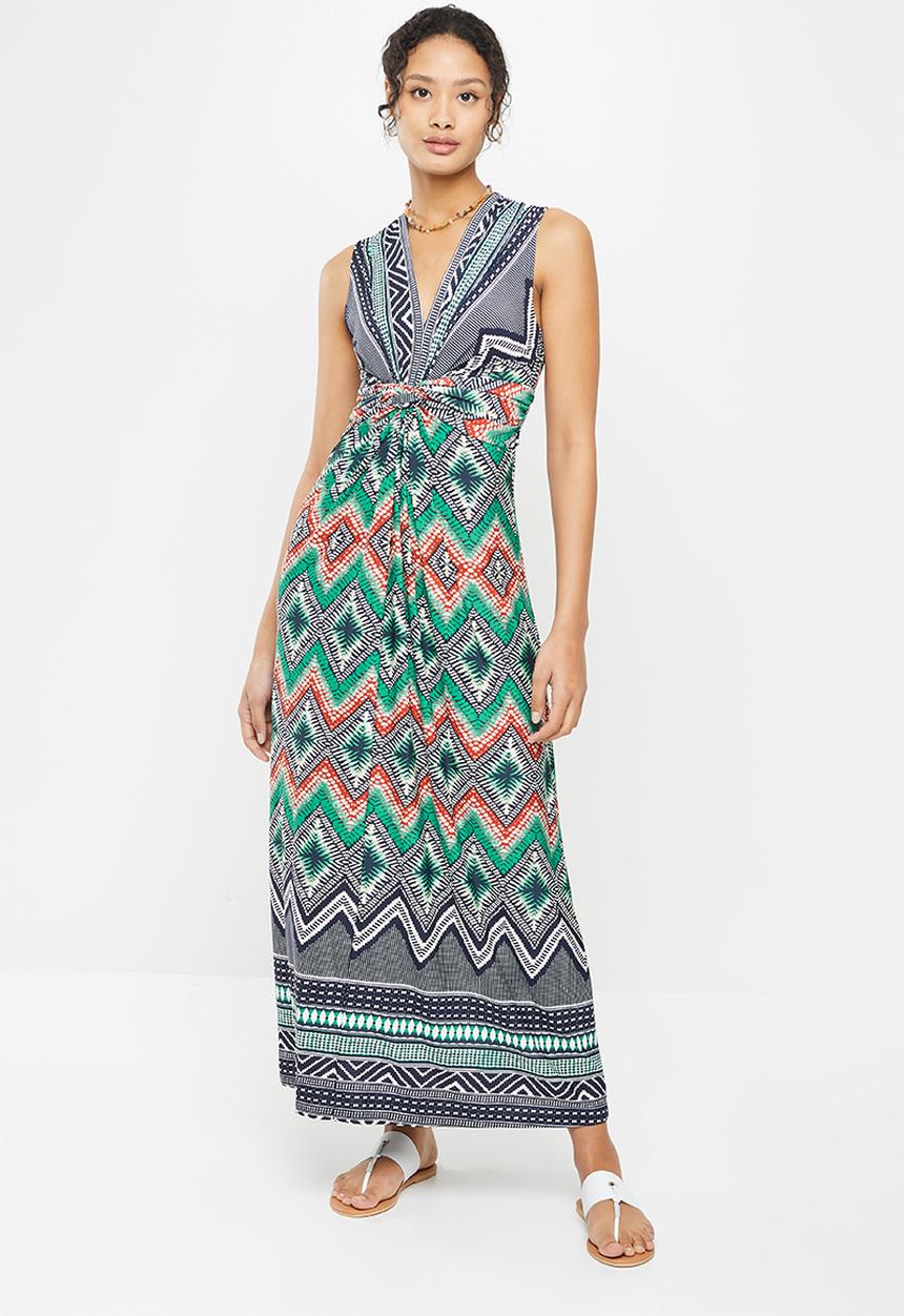 Stella Morgan - Sleeveless printed knit dress - green