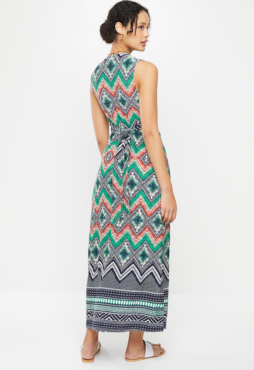 Stella Morgan - Sleeveless printed knit dress - green