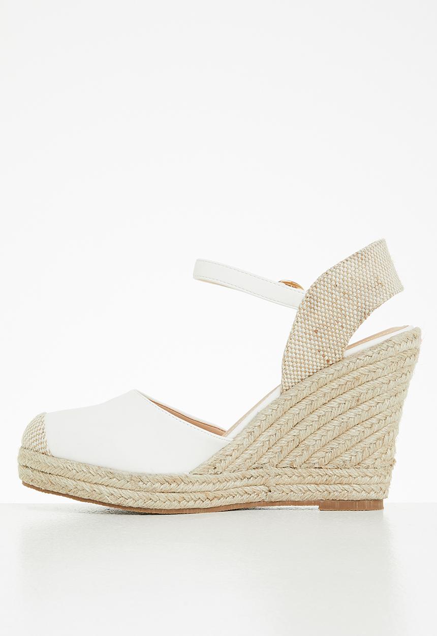 Miss Black - Hooked1 espadrille wedge heel - white