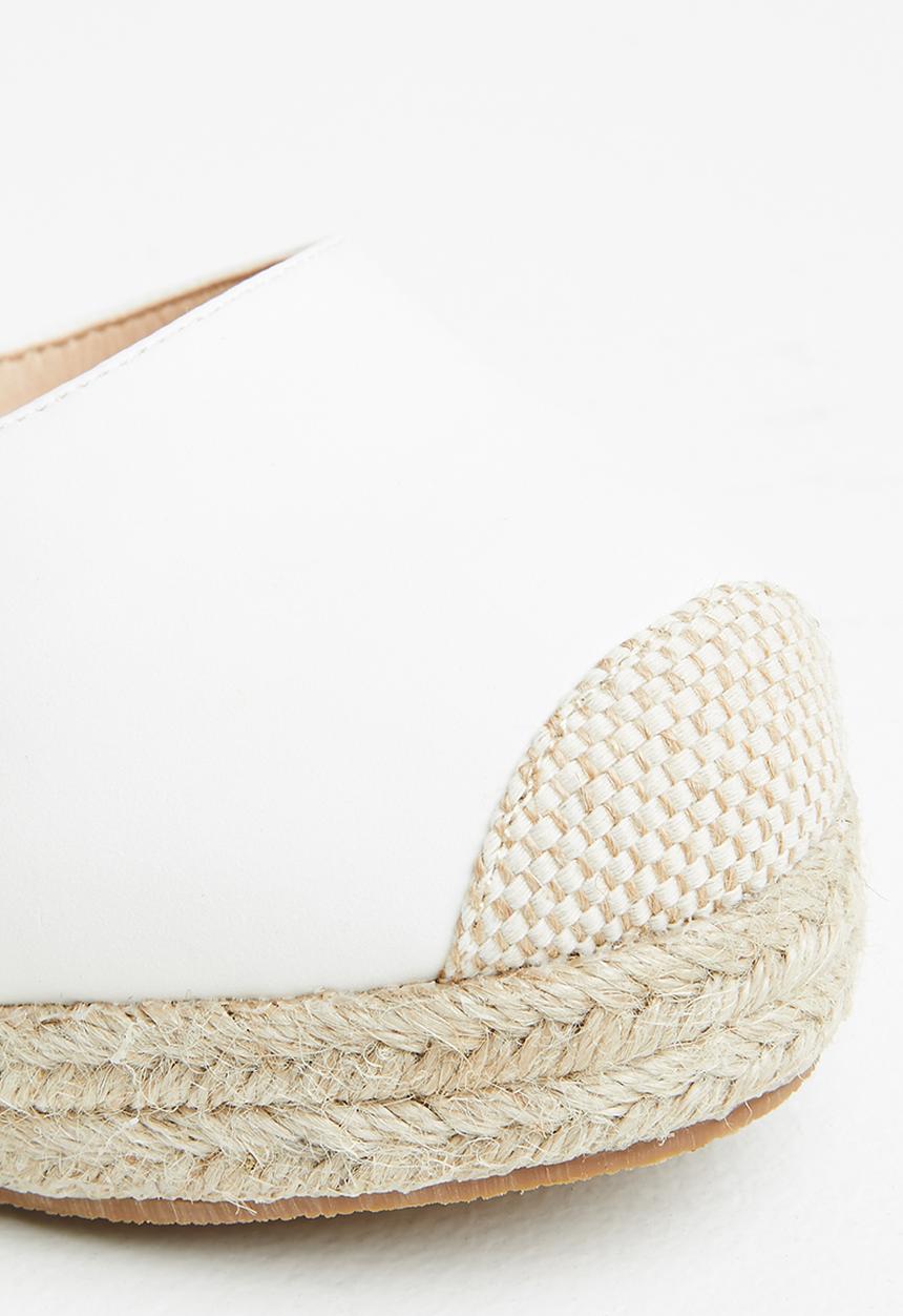 Miss Black - Hooked1 espadrille wedge heel - white