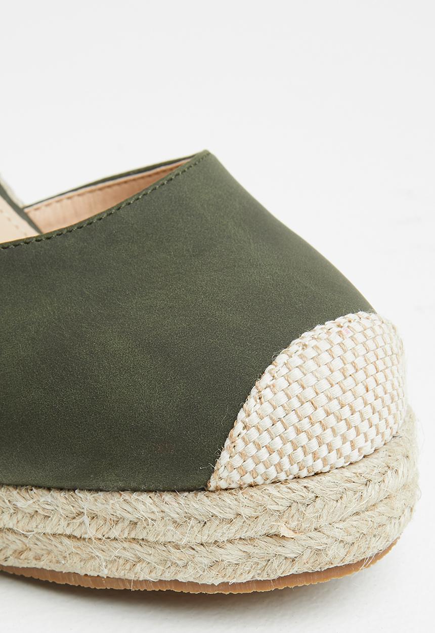 Miss Black - Hooked1 espadrille wedge heel - olive