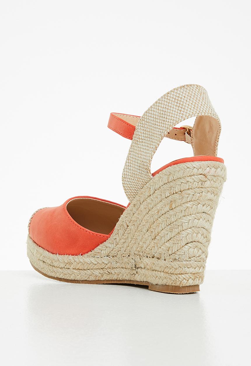 Miss Black - Hooked1 espadrille wedge heel - orange