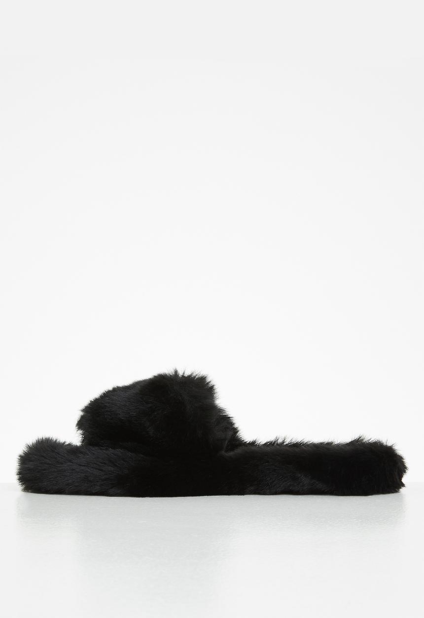 dailyfriday - Open toe soft touch slipper - black