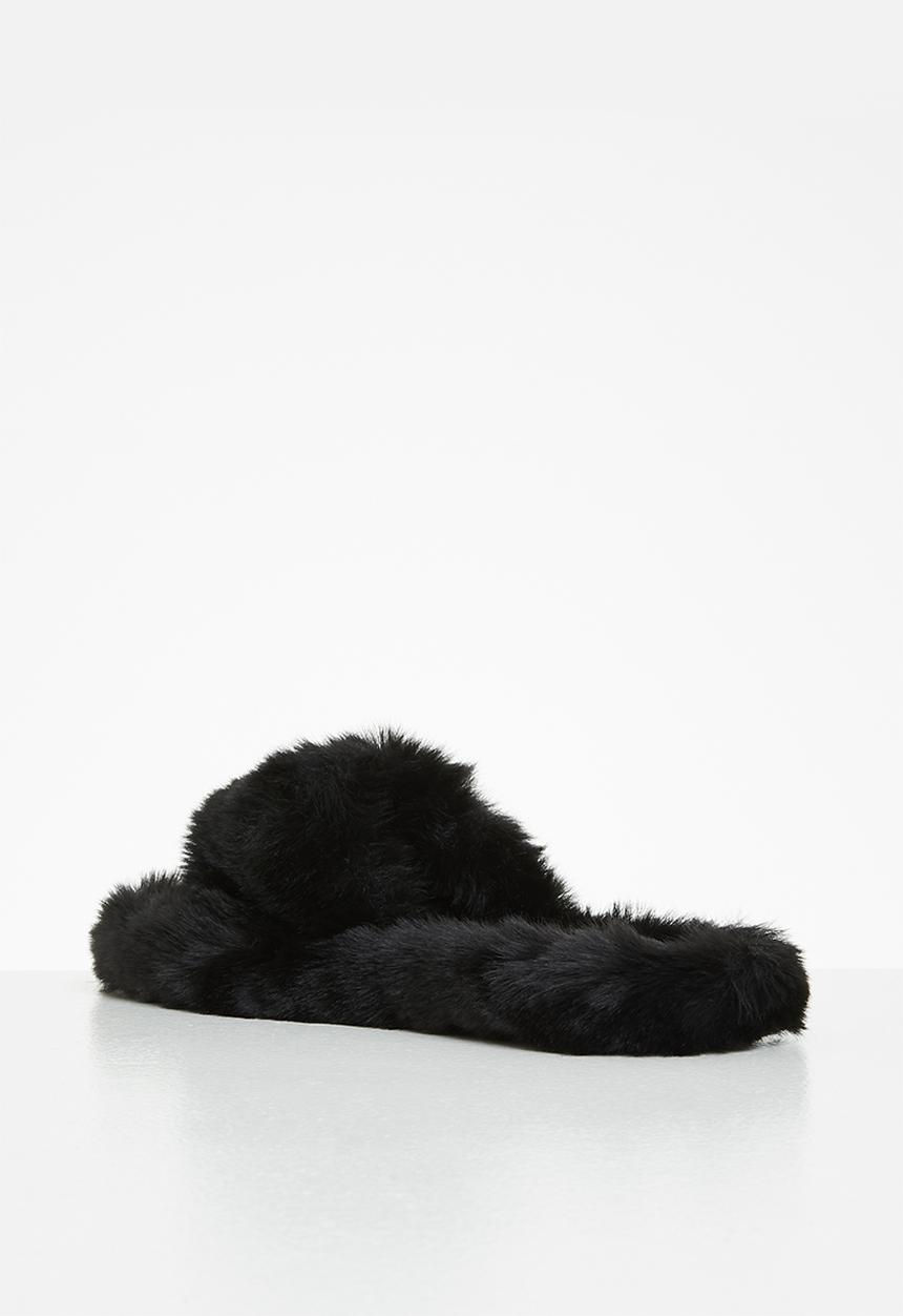 dailyfriday - Open toe soft touch slipper - black