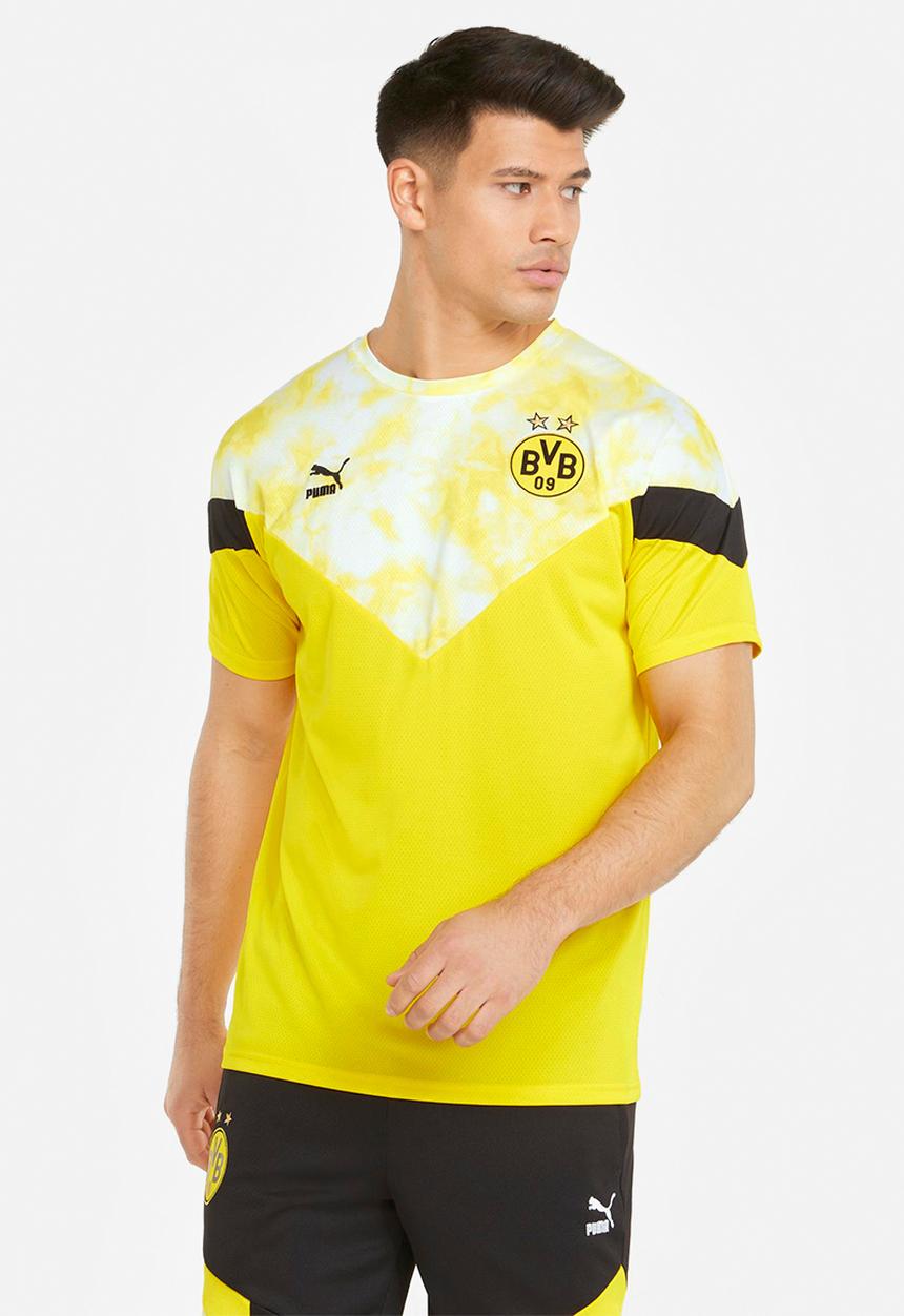PUMA - BVB Iconic MCS Football Tee - cyber yellow & puma black