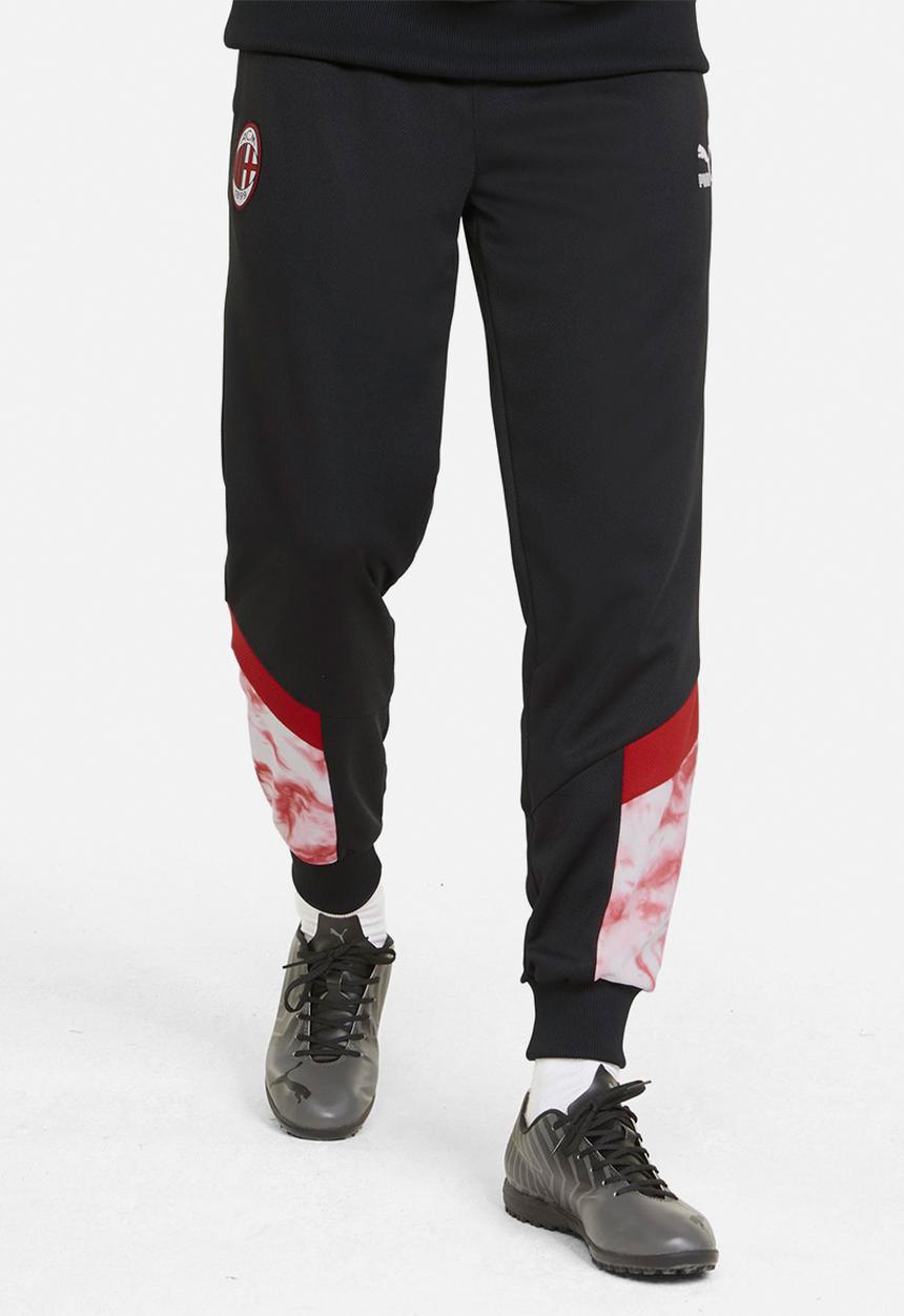 PUMA - ACM Iconic MCS  Football Track Pants - Black & tango red