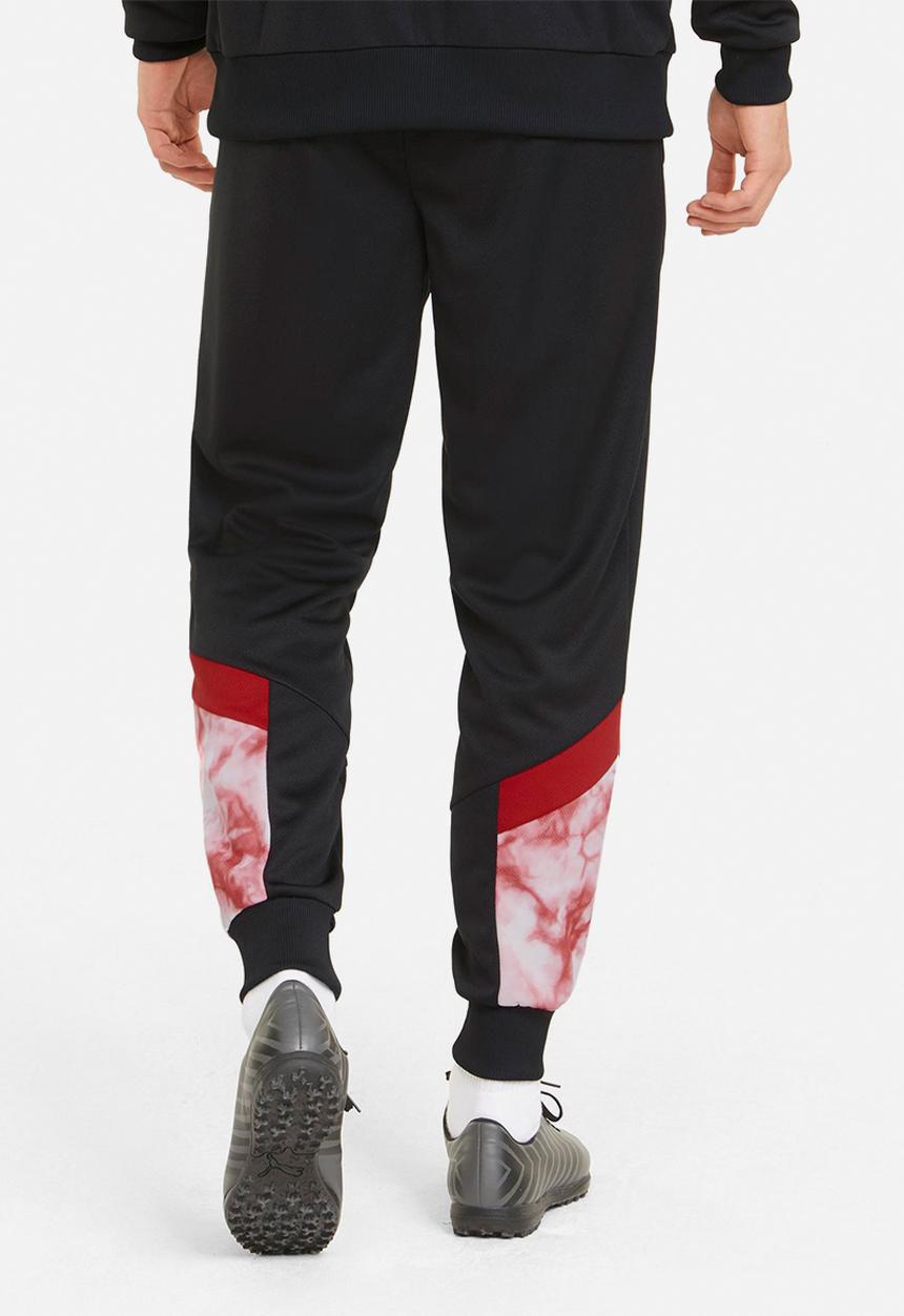 PUMA - ACM Iconic MCS  Football Track Pants - Black & tango red