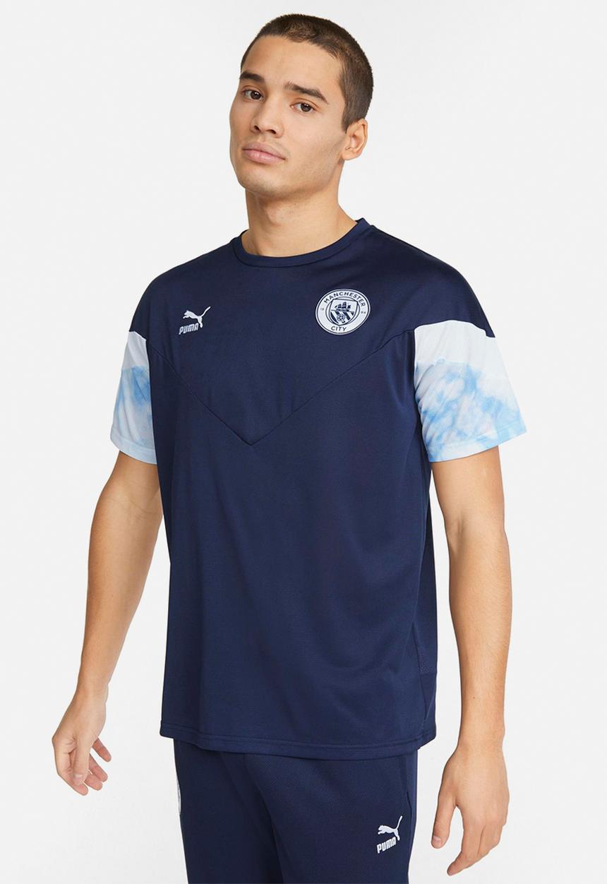 PUMA - Man City Iconic MCS Football Tee - Peacoat & puma white