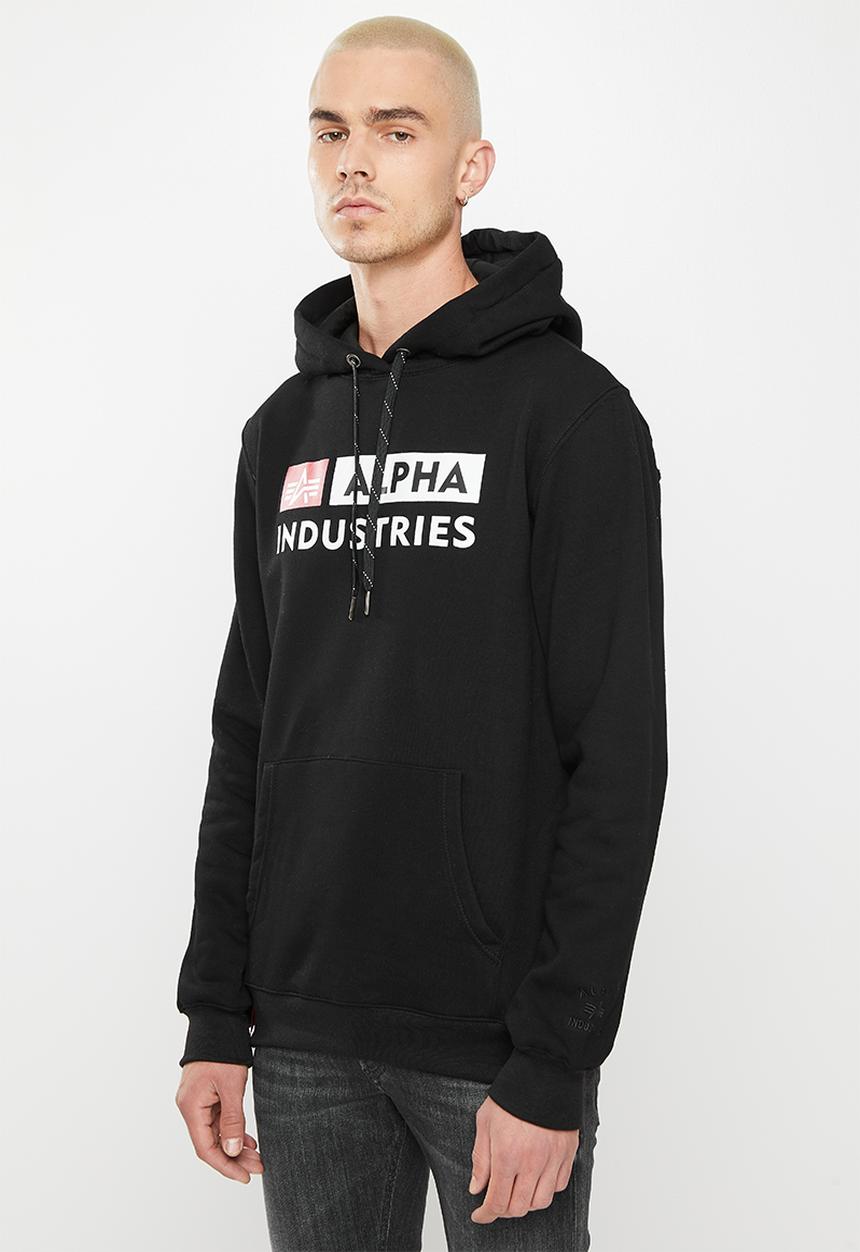 Alpha Industries - A.i block logo hoodie - black