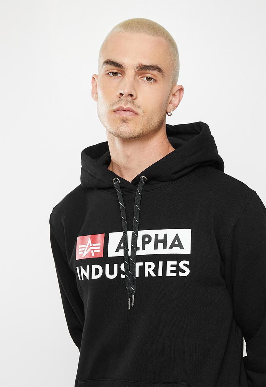 Alpha Industries - A.i block logo hoodie - black
