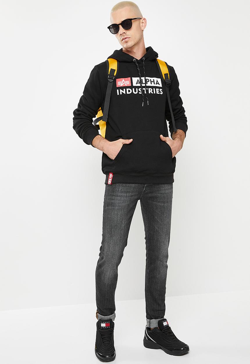 Alpha Industries - A.i block logo hoodie - black
