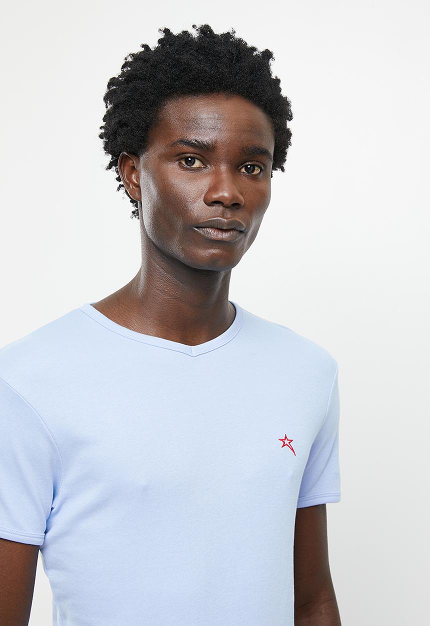 SOVIET - M bolt short sleeve muscle fit T-shirt - powder blue