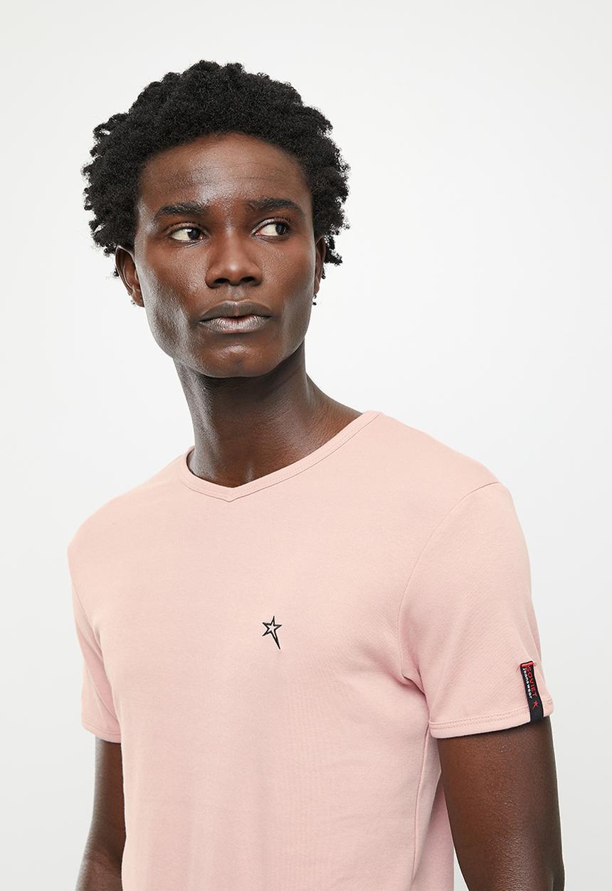 SOVIET - M bolt short sleeve muscle fit T-shirt - salmon