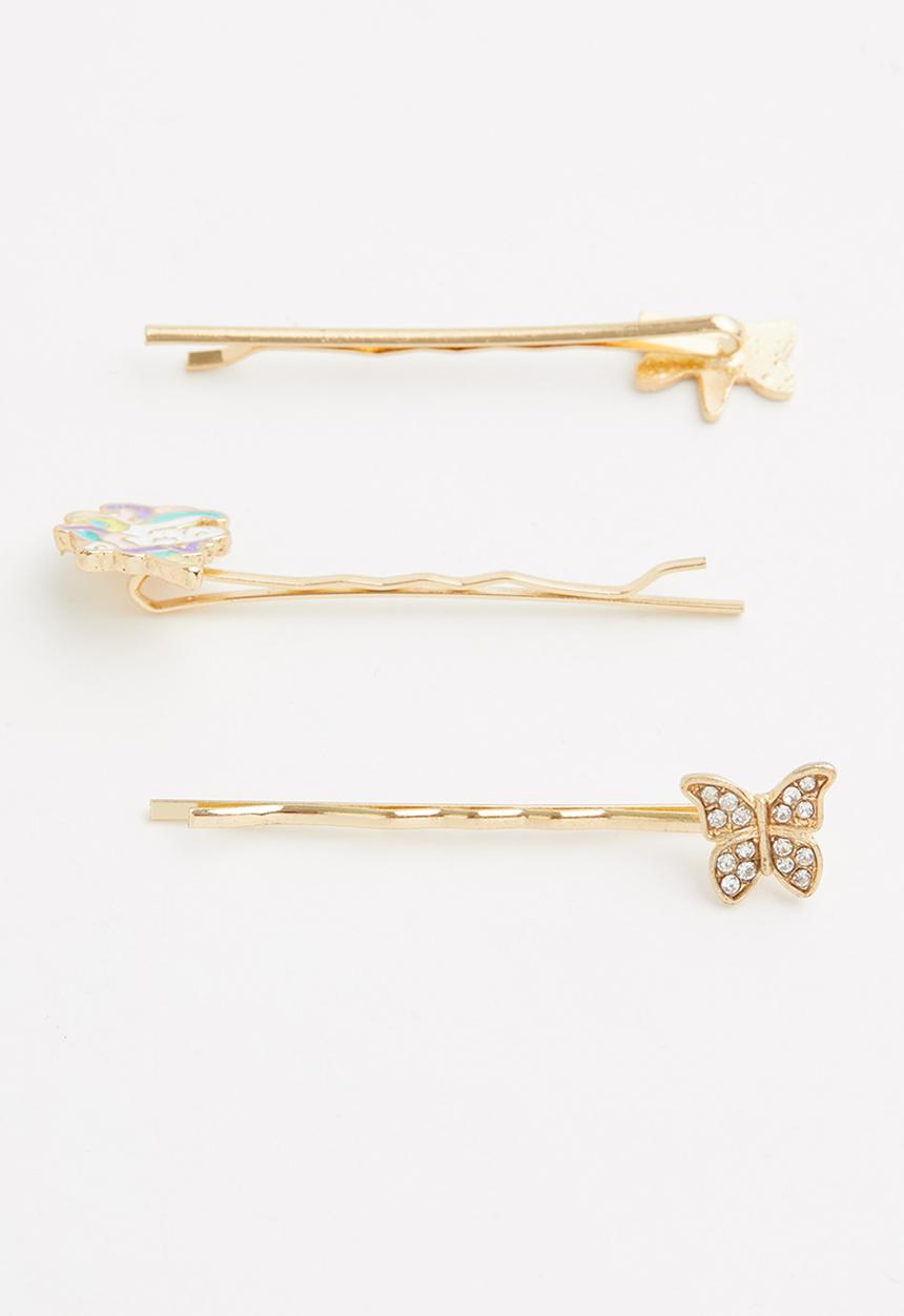 Pop Candy - Girls 3 pack pins - gold 