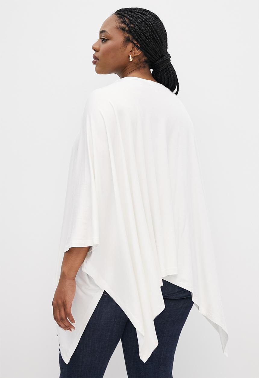 edit Plus - 3/4 Sleeve batwing top - milk