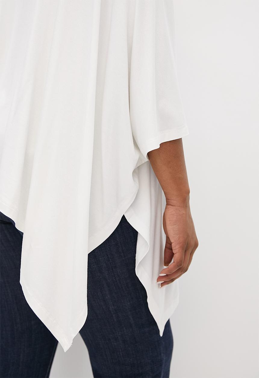 edit Plus - 3/4 Sleeve batwing top - milk