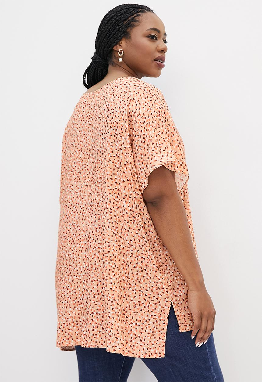 edit Plus - V-neck hi-low shell - beige