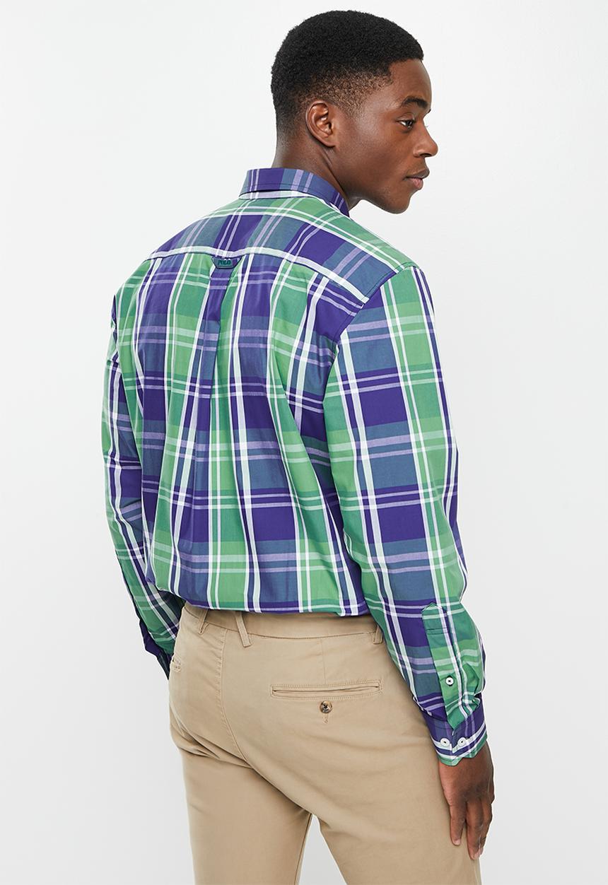 POLO - Men check wk - blue