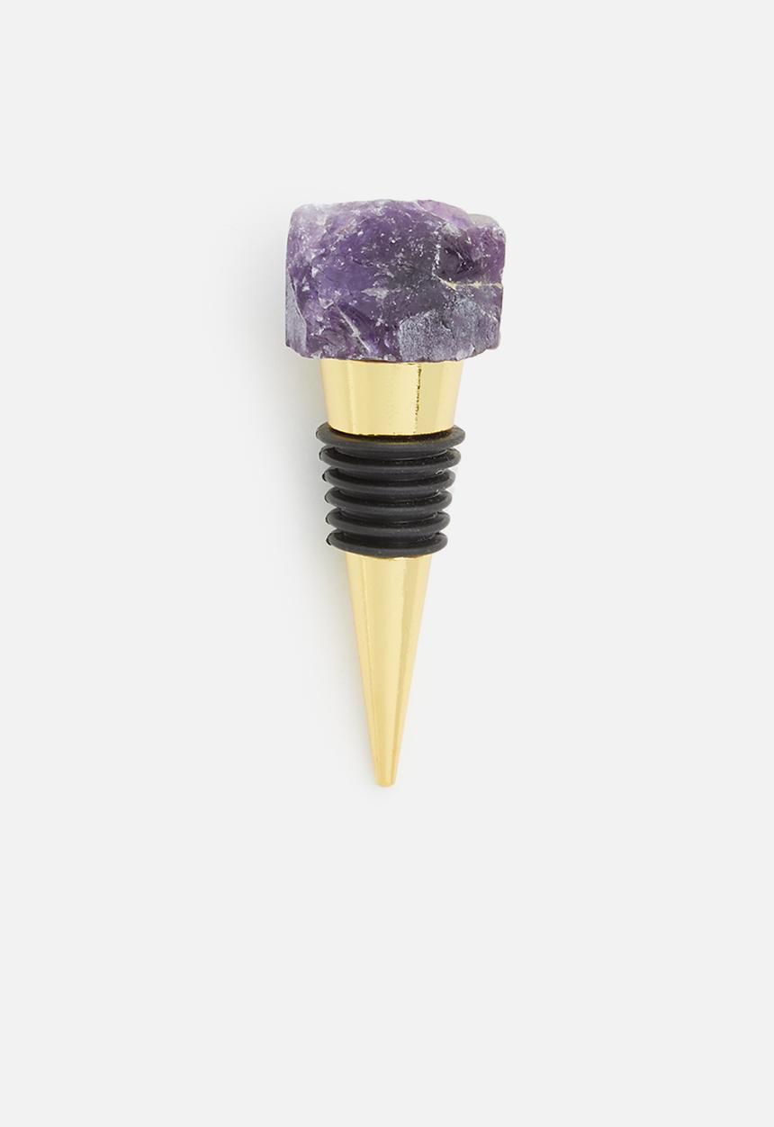 Four One Wine - Ako stylish rawstone wine stopper - purple amethyst