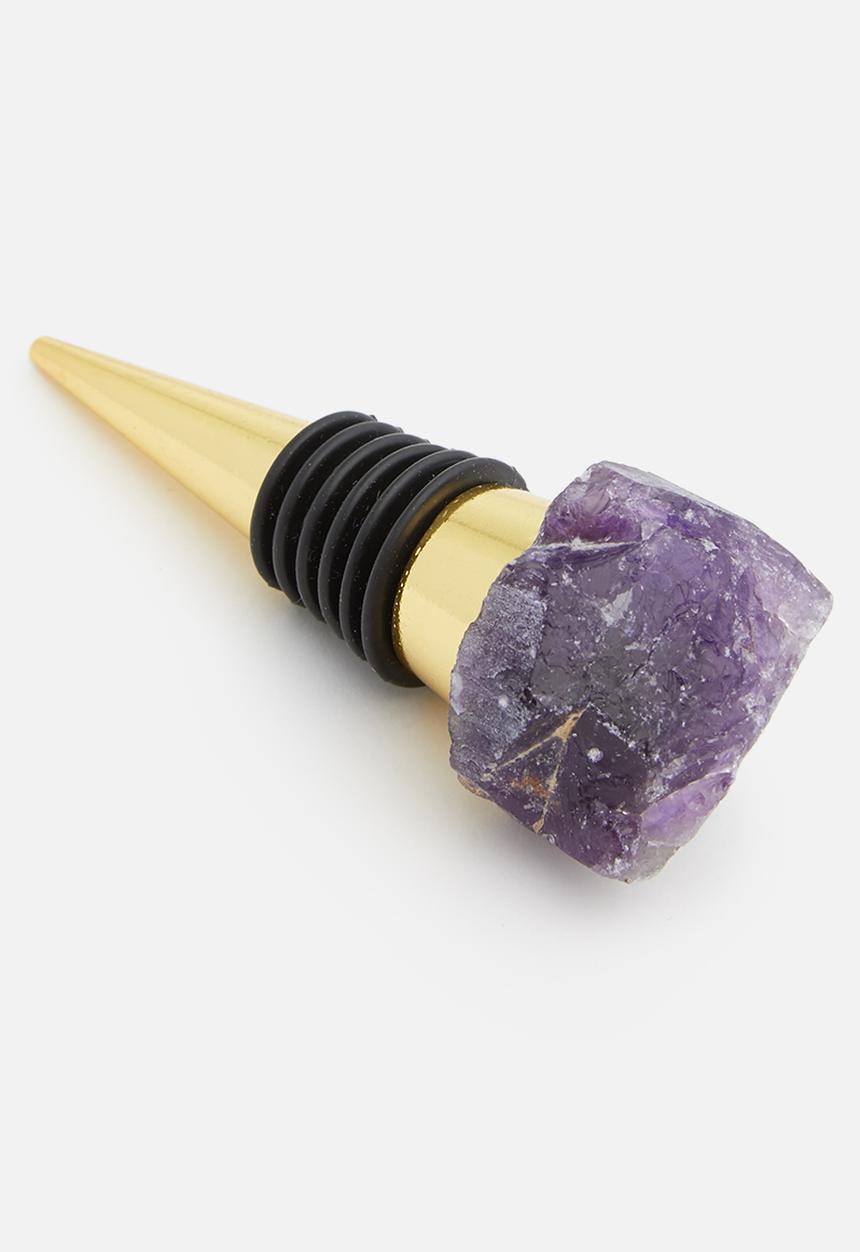 Four One Wine - Ako stylish rawstone wine stopper - purple amethyst