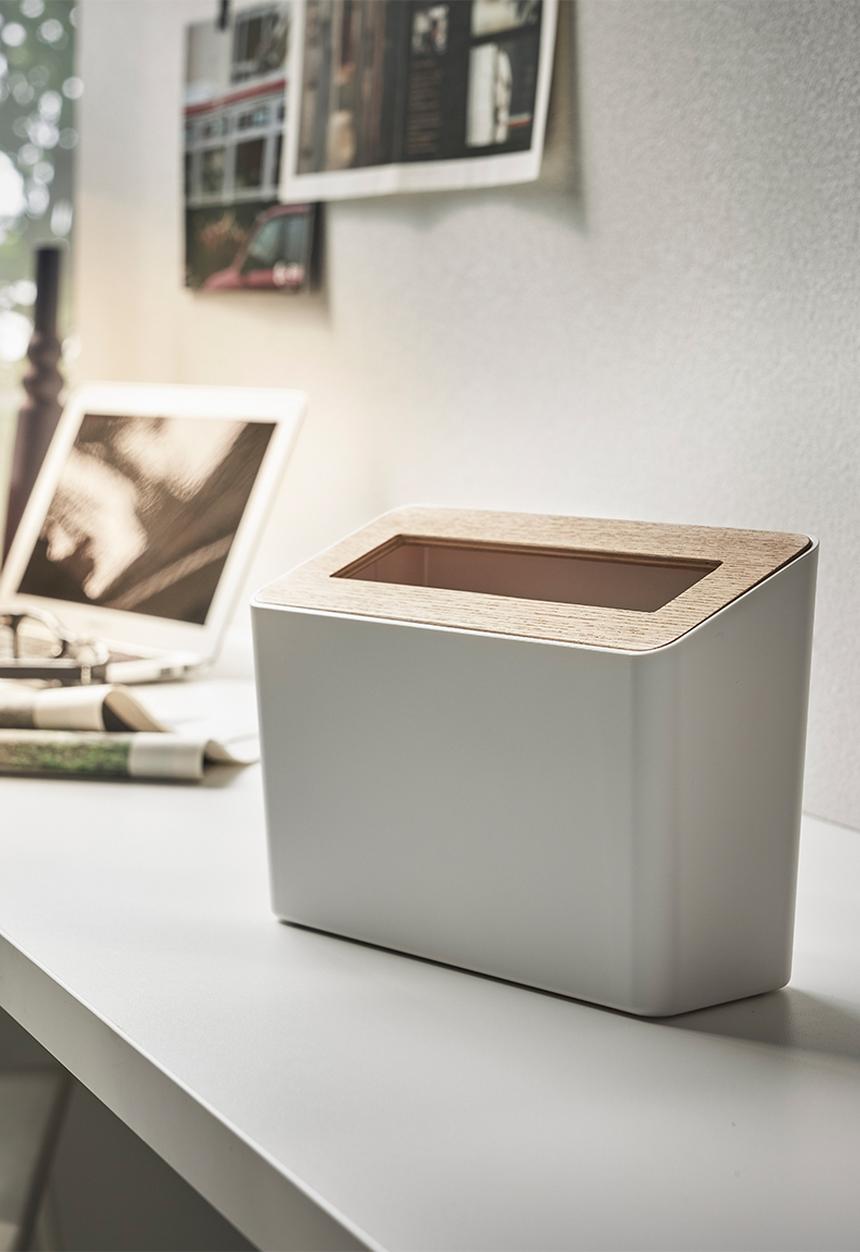 Yamazaki - Rin table trash can - white