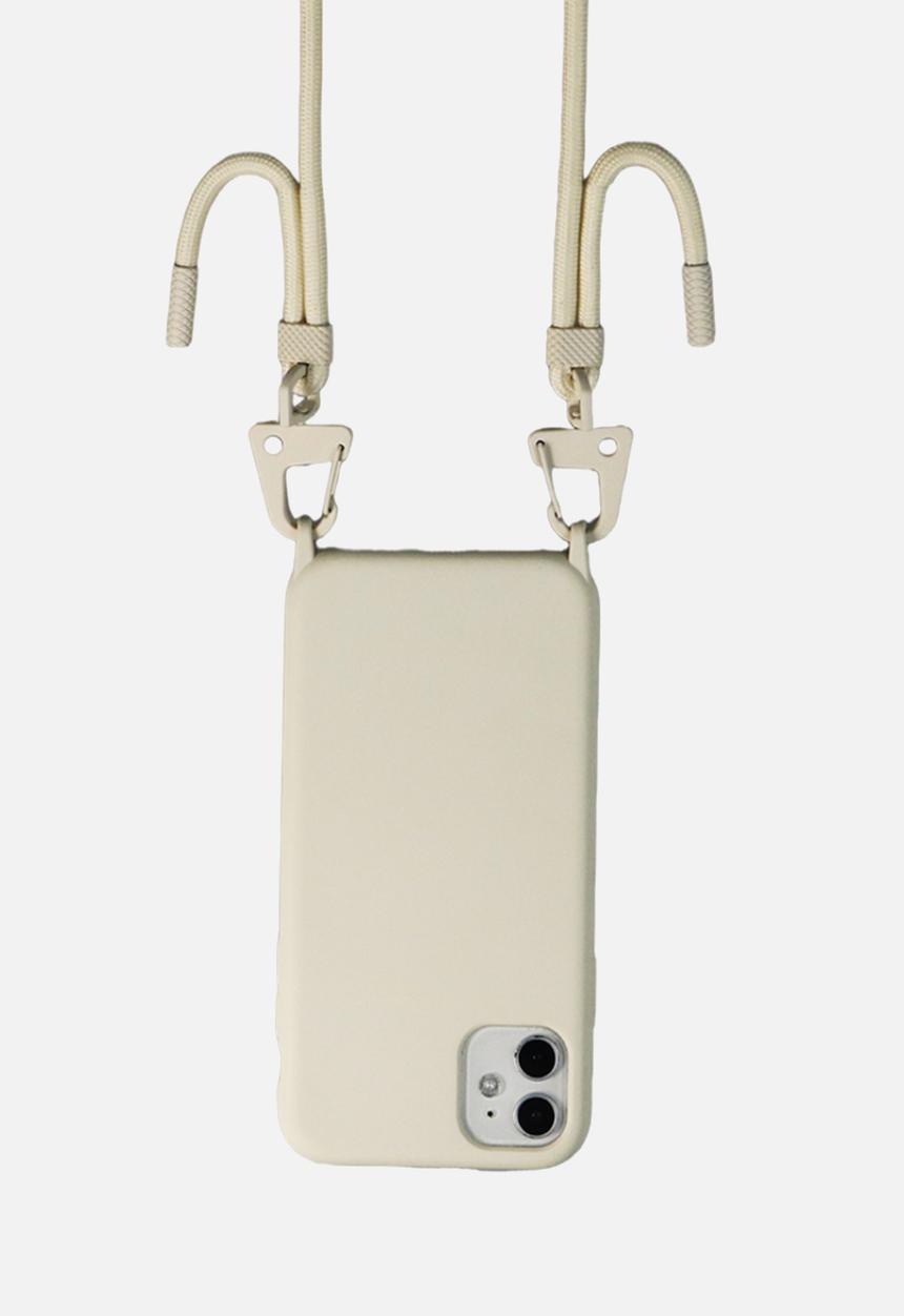 Cased. - Crossbody rope case - cream