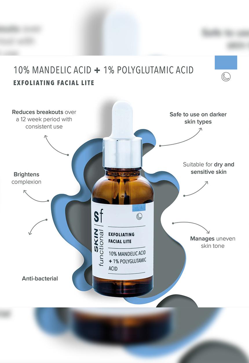 SKIN functional - 10% Mandelic Acid + 1% Polyglutamic Acid - Exfoliating Facial Lite
