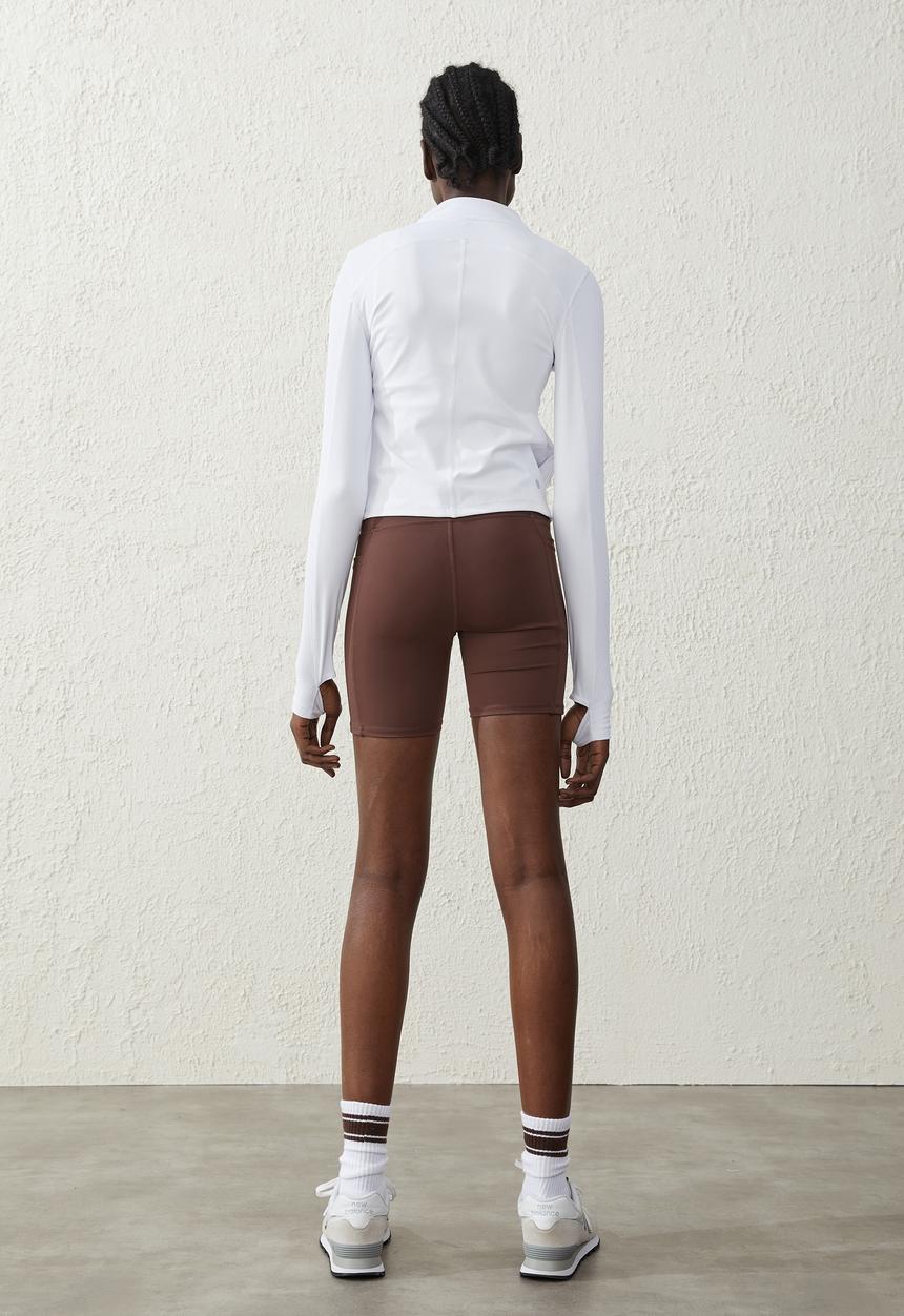 Cotton On - Contouring zip through long sleeve top - white
