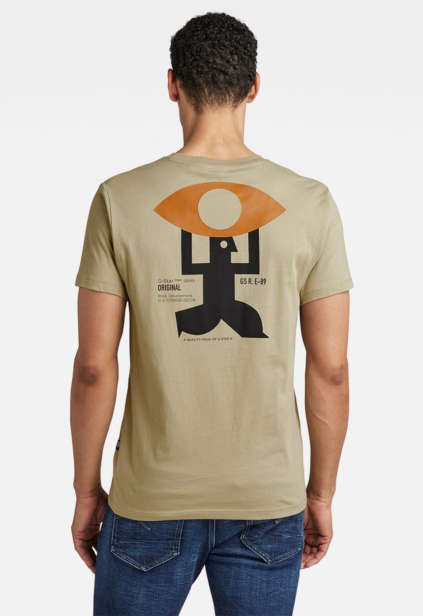 G-STAR - Back graphic short sleeve T-shirt - lt moss